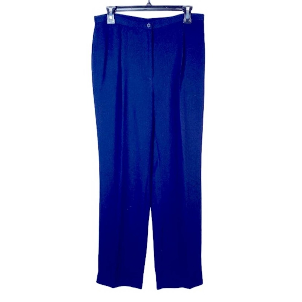 Laura Scott Vintage Navy Blue Straight Leg Dress Pants Women's Size 12P